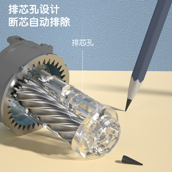 得力（deli）电动削笔机 双电源卷笔刀削笔器按压半自动排断芯转笔刀削笔刀 儿童学生文具考试生日开学礼物黑色