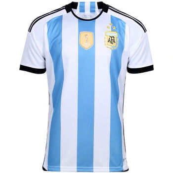 塔纯卡塔尔世界杯刺绣球迷版梅西号阿根廷三星球衣球衣王者球服蓝白