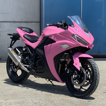 小忍者地平线公路趴赛重型机车粉红色国四电喷宗申200含手续可上牌