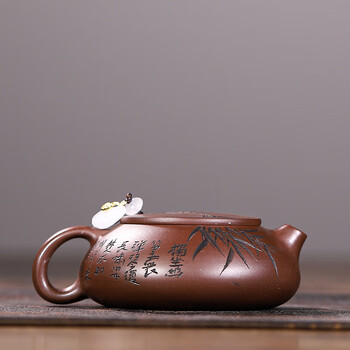 【蔵出し】徐漢棠製 紫砂壺 朱泥 中国茶器 骨董 茶道具（宜興／ジョカントウ） 蔵出し】徐漢棠製 紫砂壺 朱泥 中国茶器 骨董 茶道具（宜興