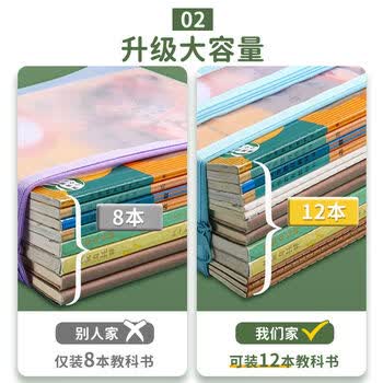 欧利文A4科目袋文件袋拉链袋透明资料袋小学生试卷分类课本收纳语数英单层3个装3C数码全网低价