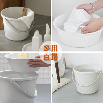HOUYA脸盆桶28CM3件套手提水桶家用加厚塑料清洁洗衣学生宿舍