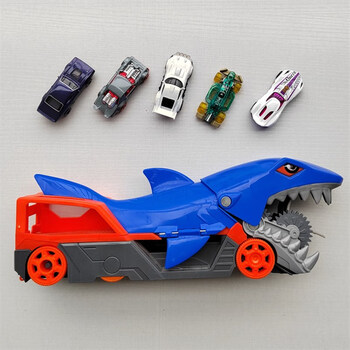 猛兽对战运输车套装饥饿鲨鱼恐龙战车收纳车发射玩具无包装鲨鱼车5车