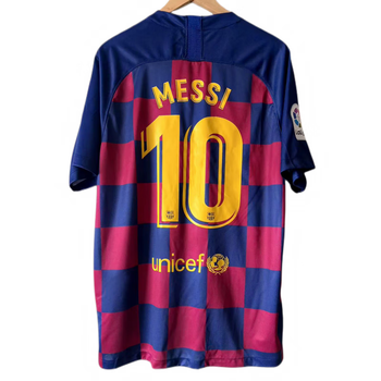 hnky1920赛季巴萨主场梅西10号印签签名球衣 足球服上衣 经典复古球衣