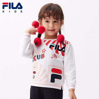 fila斐乐儿童卫衣2022春季款潮女小童可爱满印卡通宝宝套头卫衣120