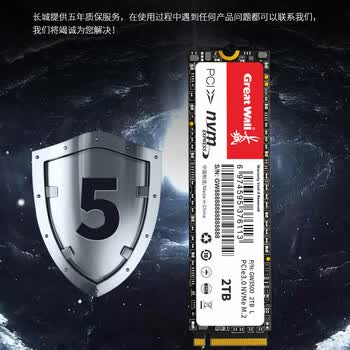长城（Great Wall）1TB SSD固态硬盘 M.2接口(NVMe协议)PCIe 3.0x4 GW3500系列 读速可高达3500MB/s
