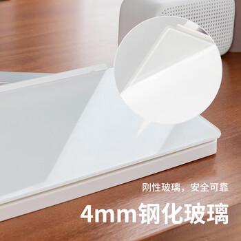 乐图( LOTOO )桌面小白板17*30cm钢化玻璃记事办公家用学生迷你留言板可擦备忘录桌面收纳玻璃白板