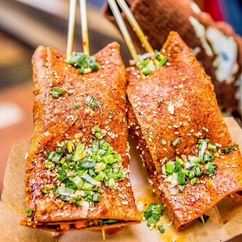 晨臻 重庆烧烤豆皮串豆腐皮薄豆皮串牛皮豆干苕皮商用食材 薄豆干1斤