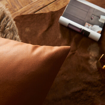 艾薇沙发抱枕靠垫靠背垫床头靠枕抱枕套含抱枕芯45*45科技布橙色