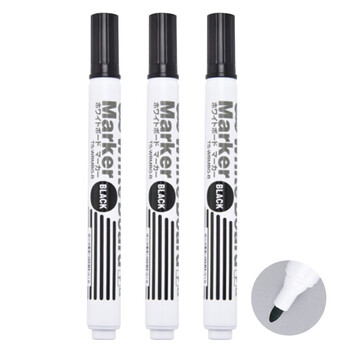 【开学必备】日本TANOSEE进口可擦白板笔记号笔办公文具会议教学学生用品易擦中号圆头黑色3支装TS-WBMBG-B