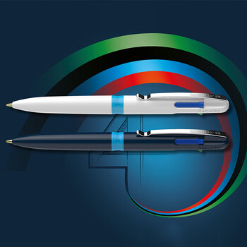 施耐德（schneider）圆珠笔原子笔 4合1按压式4色多功能笔 德国进口滚珠笔学生用可换芯蓝杆-138003