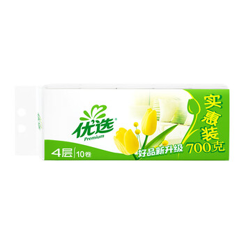 心相印LR1710优选郁金香系列70克四层无芯卫生纸 10粒/提