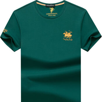 保罗骑士短袖t恤男2022夏季新款丝光棉圆领大码宽松纯棉男装休闲百搭