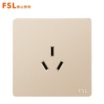 佛山照明（FSL）墙壁暗装开关家用空调插座86型16A三孔面板F31系列金色（量大定制）