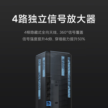 小米路由器 AX3000 5G双频WIFI6 3000M无线速率 混合mesh组网 4路独立信号放大器