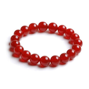 红玛瑙手链8mm红色水晶女款手串珠子女士饰品简约红玛瑙8mm22颗