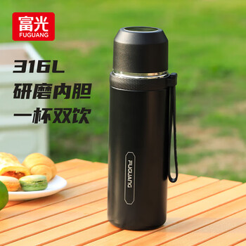 【富光850ml 黑色】富光保温杯316L不锈钢大容量水杯男女学生弹盖杯一杯双饮可车载杯子【行情 报价 价格 评测】-京东