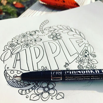 吴竹（KURETAKE）进口针管笔勾线笔美术手绘速写设计描边水性颜料防水黑色0.5mm漫画专用画笔CNM-05-010