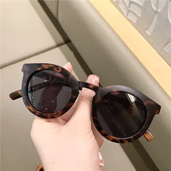 韩版搞怪可爱糖果色墨镜街拍旅游生日眼镜复古网红太阳眼镜 玳瑁色