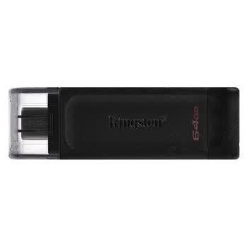 金士顿（Kingston）64GB USB3.2 Gen1 Type-C 大容量手机U盘 DT70 黑色 适用安卓苹果 车载手机电脑通用优盘