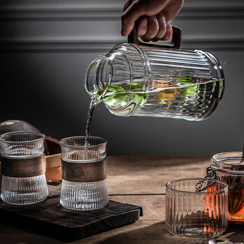 麦赫比Myhobby轻奢高档家用耐高温高硼硅玻璃杯凉水壶套装客厅专用中式水杯六只