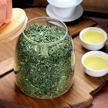 匠界茶叶碧螺春绿茶新茶嫩芽浓香型果香韵玻璃罐礼盒装250g中秋送礼