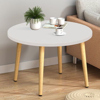桌子家用饭桌小圆桌小桌子茶几小户型智能家居 圆桌白色直径60厘米 50