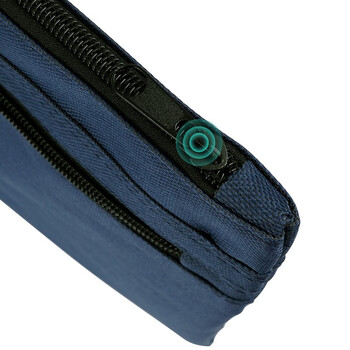 西玛（SIMAA）双层事务包拉链袋 手提商务会议包公文包 文件资料收纳包办公用品蓝色6714