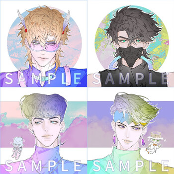 【京选好货】新款jojo的奇妙冒险赛博乔西仗露徽章色纸明信片同人周边