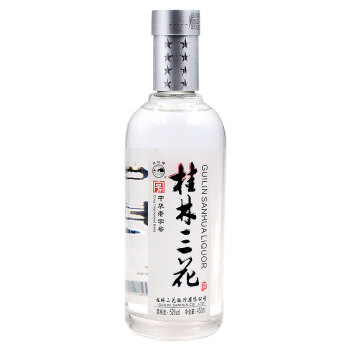 桂林三花酒 高度白酒 米香型 国标米香酒 52度 450ml 单瓶装