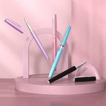 【开学必备】优尚（OASO）钢笔学生全铝流线笔身商务办公礼品练字笔中性签字笔 男女生日礼盒礼品  雾紫