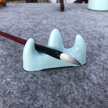 【全网低价】芬尚 文房用品 仿玉笔搁笔山 学生毛笔书法用小笔托 纳米材质美观实用结实耐摔