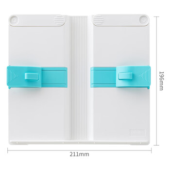 得力（deli）多功能阅读架 可伸缩折叠便携式读书夹 儿童坐姿矫正课本夹书文具生日开学礼物蓝白色