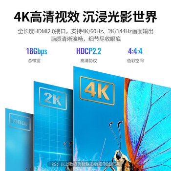 绿联（UGREEN）装修工程线 4K高清线HD132HDMI 2.0版光纤线10米50717