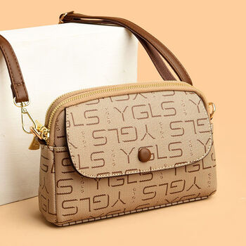 酷奇袋鼠(kuqidaishu)女士单肩斜挎包2023夏季新款时尚百搭印花休闲