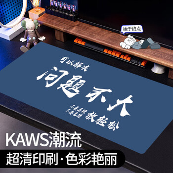 灵蛇（LINGSHE)鼠标垫800*300*3超大加厚学生办公电脑桌垫 创意简约文字 精密锁边  P101 问题不大