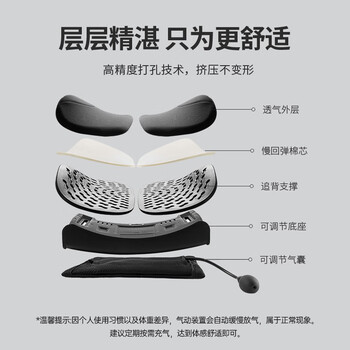 佳奥人体工学靠垫办公室护腰靠背垫椅子久坐腰垫座椅腰靠上班气动款