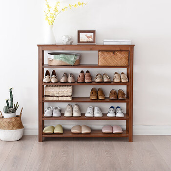 【领屋ZWJ-100】领屋 ZWJ-100 竹木 鞋子置物架简约现代家用鞋架木质五层鞋架100cm长【行情 报价 价格 评测】-京东