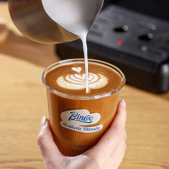 Bincoo玻璃咖啡杯家用冰美式透明杯子精致拿铁杯Dirty高颜值水杯