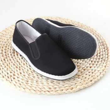 老北京手工千层底黑布鞋男式春秋舒适透气防滑布鞋开车遛弯平底鞋黑片