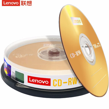 联想（Lenovo）CD-RW 空白光盘/刻录盘 4-12速700MB 台产档案系列 桶装10片 可擦写 可重复刻录