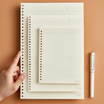 文谷（Wengu）a5活页纸替芯笔记本考研错题复习草稿手账/横线内芯20孔50张A550-1