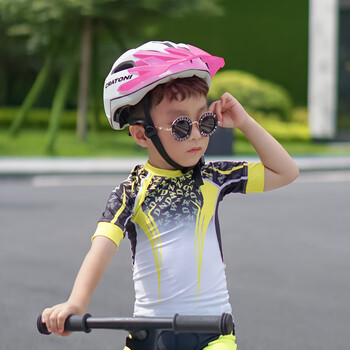 闪电蝎子同款夏季儿童骑行服速干透气轮滑服平衡车滑步车速干透气短袖