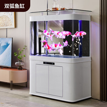 澳得立(aodeli)新款鱼缸直弯弧形玻璃底滤侧滤一键强排带显示屏中型