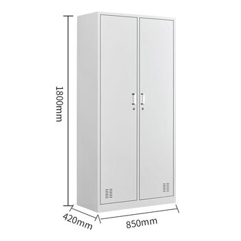 远奥铁皮柜更衣柜员工宿舍柜存包柜带锁鞋柜储物柜二门更衣柜加厚款