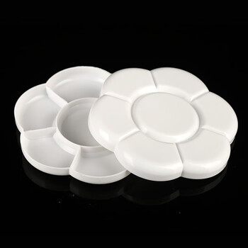 芬尚梅花盒双盖调色盘/调色盒/调色板/调色碟水粉水彩丙烯油画国画美术颜料盒学生绘画用品一对装