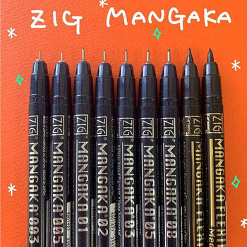 吴竹（KURETAKE）进口M头中粗弹性头漫画针管笔签字笔绘图笔手绘设计棕色1支装CNMM-065