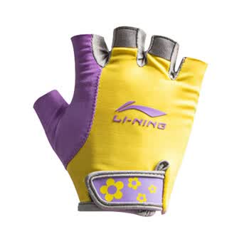 李宁（LI-NING）儿童运动手套骑行半指健身男女自行车攀岩登山单杠护腕防滑薄款