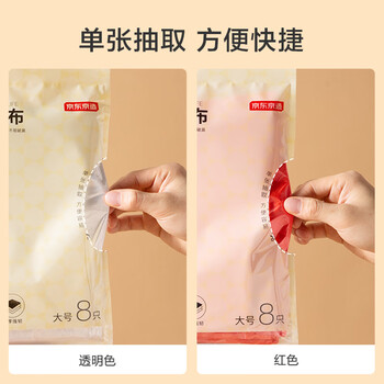 京东京造 一次性桌布 长方形大号加厚烧烤露营红色台布180×180cm【8张】