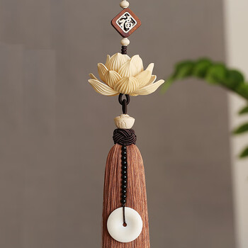 特电一号高档汽车挂件饰品平安符大莲花车内吊饰车载后视镜车内挂件保